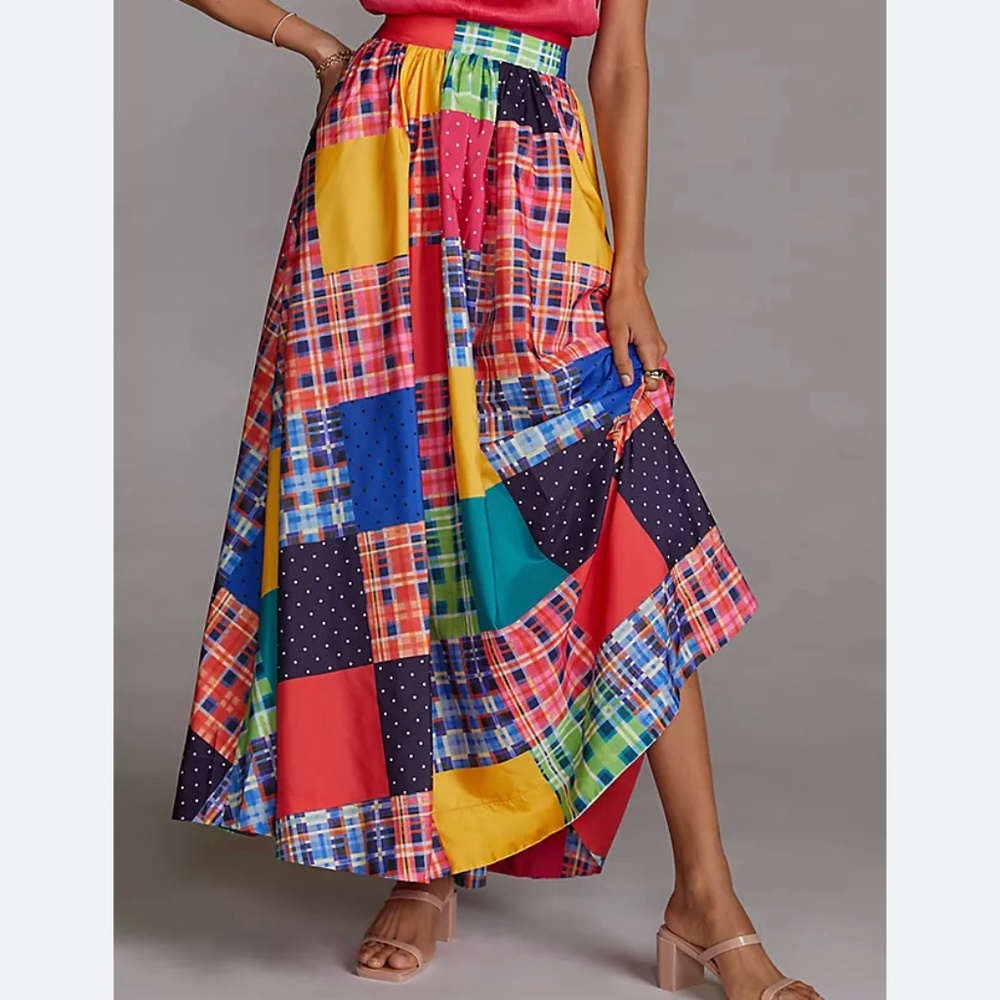 Anthropologie mauve women maxi skirt